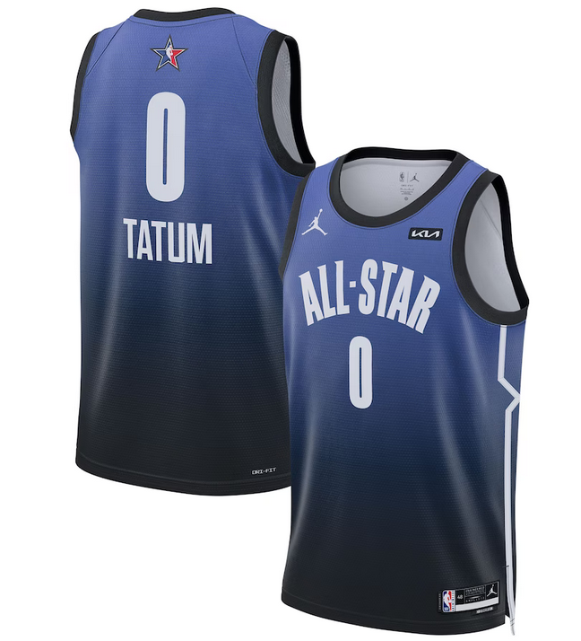 Men's 2023 All-Star #0 Jayson Tatum Blue Game Swingman Stitched Basketball Jersey